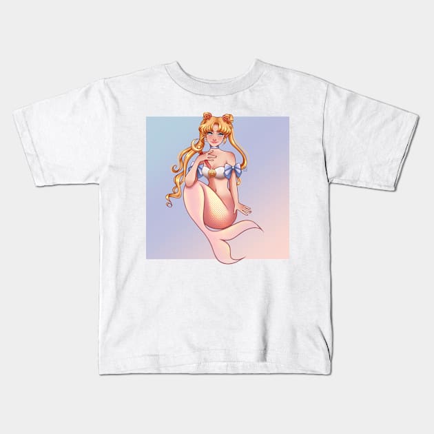 Moon Mermaid Kids T-Shirt by Smilla